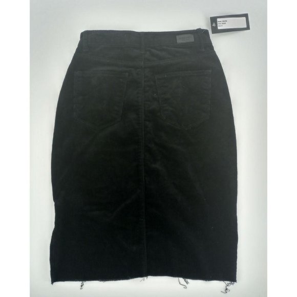 NEW 2Sable Size Small Black Corduroy Midi Skirt Ra - Picture 7 of 7